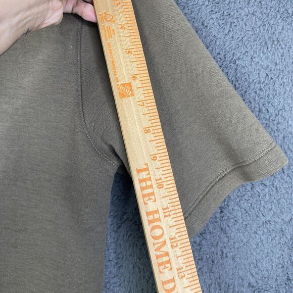 Helmut Lang Shirt Mens Medium Beige Oversized Short Sleeve Sweatshirt Pocket Tee - Picture 8 of 14